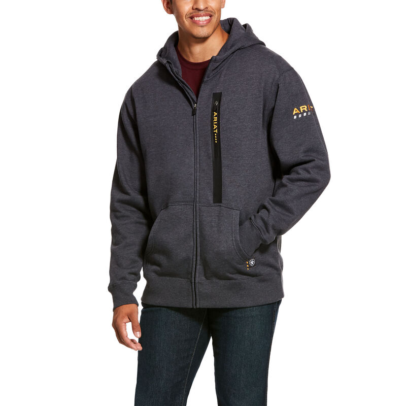 Ariat Work: Rebar Workman Full Zip Sudadera Con Capucha Hombre - Gris Oscuro (KETVB7395)